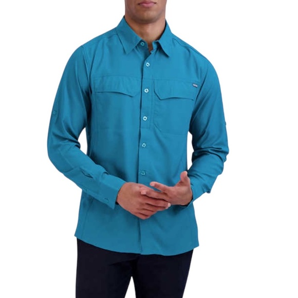 Men's Pacific Trail XXL Button Front Shirt Green Rolled Long / Short Sleeve NWT - Picture 3 of 11